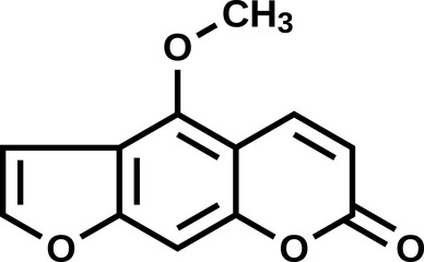 Fototapeta premium Bergapten structural formula, vector illustration