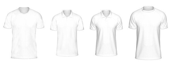 Mockup Template Jersey Football T Shirt Soccer Front Facing View on transparent background cutout with 8 Different Style for artwork graphic design. 3D Rendering.