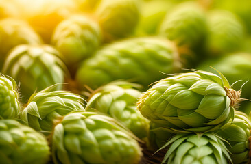 Fototapeta premium Hops background close up