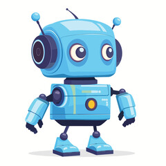 Obraz na płótnie Canvas Cute Flat Vector Character. Blue Futuristic Robot