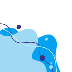 Aesthetic Blue Wavy Corner Vector Design 