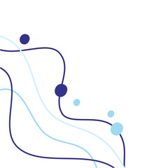 Blue Line Corner Border Wavy 