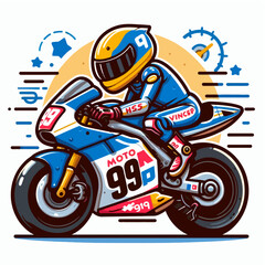 Simple Illustration of Racing Motor GP