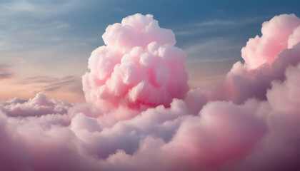 Fluffy pink cotton candy cloud background, airy and dreamy, perfect for whimsical concepts