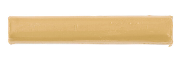 Light brown plasticine isolated on transparent background.