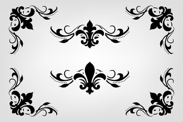 Text separator Baroque decoratice divider book typography ornament design elements vintage dividing shapes Border illustration