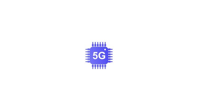 CPU icon, Computer processor chip-set icon. mini AI CPU icon animation. 