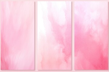Three pink watercolor banners on white background. Perfect for social media or blog headers