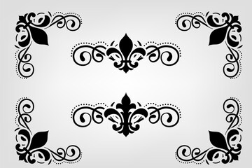 Text separator Baroque decoratice divider book typography ornament design elements vintage dividing shapes Border illustration