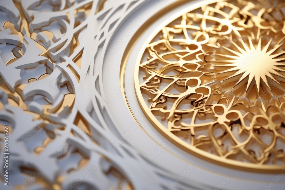 Poster detailed view of a gold and white clock, perfect for time management concepts