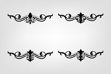Obraz premium Text separator Baroque decoratice divider book typography ornament design elements vintage dividing shapes Border illustration