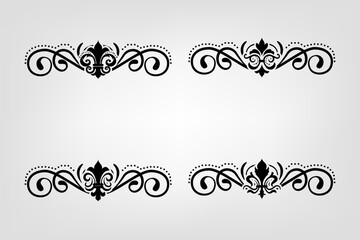 Text separator Baroque decoratice divider book typography ornament design elements vintage dividing shapes Border illustration