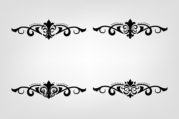 Text separator Baroque decoratice divider book typography ornament design elements vintage dividing shapes Border illustration