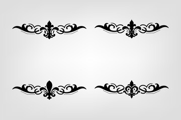 Obraz premium Text separator Baroque decoratice divider book typography ornament design elements vintage dividing shapes Border illustration