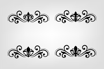 Text separator Baroque decoratice divider book typography ornament design elements vintage dividing shapes Border illustration