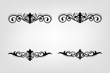 Text separator Baroque decoratice divider book typography ornament design elements vintage dividing shapes Border illustration