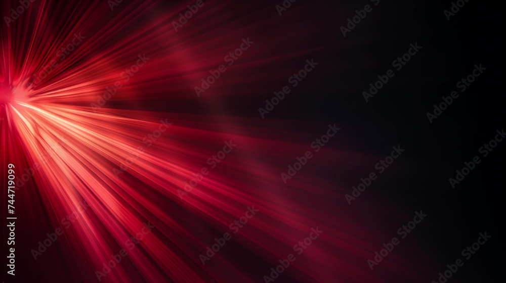 Poster abstract background with red rays of light. rays of light in the dark.