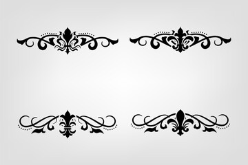 Obraz premium Text separator Baroque decoratice divider book typography ornament design elements vintage dividing shapes Border illustration