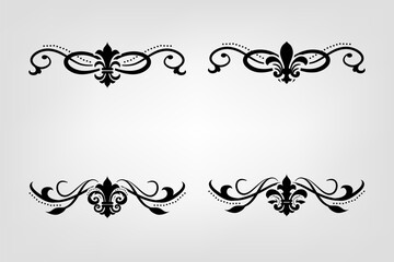 Text separator Baroque decoratice divider book typography ornament design elements vintage dividing shapes Border illustration