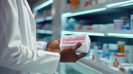 A person holding a box of toothpaste in a store, ideal for health and beauty concepts