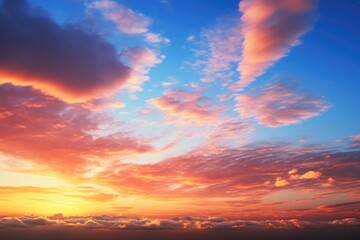 Obraz premium A plane flying in the sky at sunset. Suitable for travel and transportation concepts