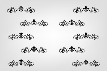 Text separator Baroque decoratice divider book typography ornament design elements vintage dividing shapes Border illustration