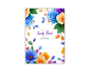 Flowers elegant invite card wedding invitation Floral wedding template 