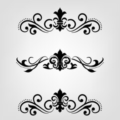 Text separator Baroque decoratice divider book typography ornament design elements vintage dividing shapes Border illustration