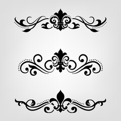 Text separator Baroque decoratice divider book typography ornament design elements vintage dividing shapes Border illustration