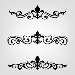 Text separator Baroque decoratice divider book typography ornament design elements vintage dividing shapes Border illustration