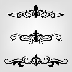 Text separator Baroque decoratice divider book typography ornament design elements vintage dividing shapes Border illustration