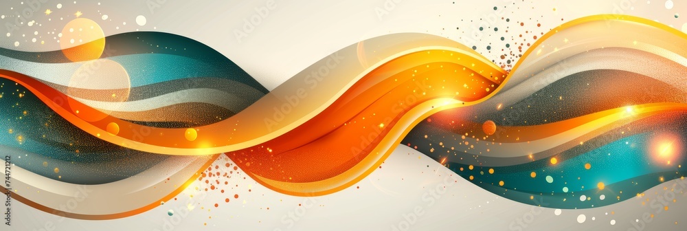 Poster vibrant abstract wave lines background for keynote or presentation design on light background