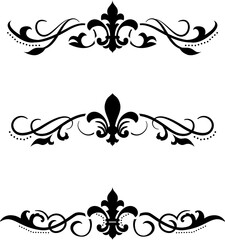 Text separator Baroque decoratice divider book typography ornament design elements vintage dividing shapes Border illustration