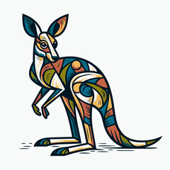 Fototapeta na wymiar kangaroo cartoon character
