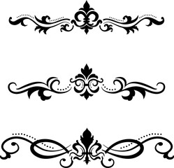 Text separator Baroque decoratice divider book typography ornament design elements vintage dividing shapes Border illustration
