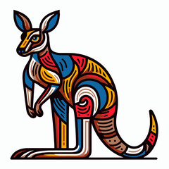 Fototapeta na wymiar kangaroo cartoon character