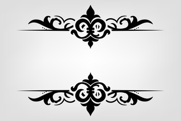 Text separator Baroque decoratice divider book typography ornament design elements vintage dividing shapes Border illustration