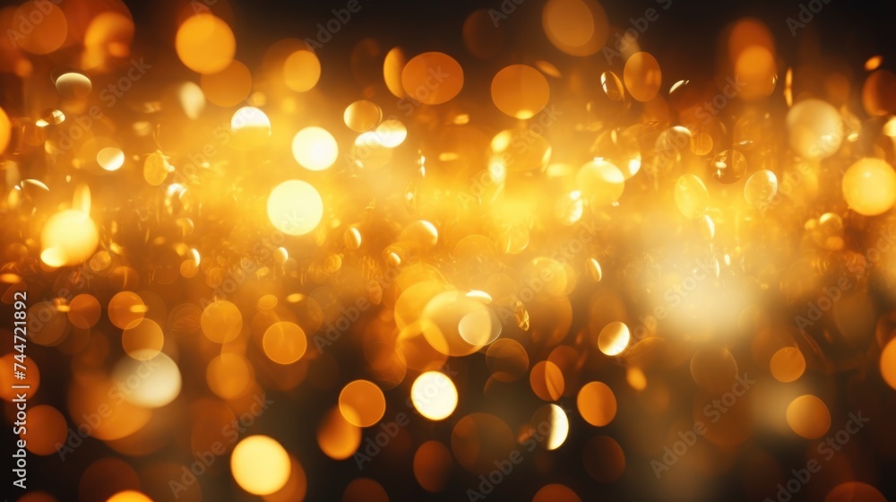 Poster A soft focus image of a glowing yellow light. Perfect for adding a warm and inviting touch to your design projects