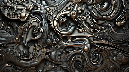 Abstract metal background, fantasy shapes steel metal texture background