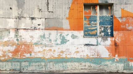 Rustic Urban Wall Texture with Peeling Paint and Window