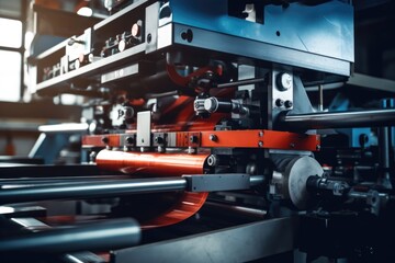 Naklejka premium A machine with a roll of paper, suitable for industrial and manufacturing concepts