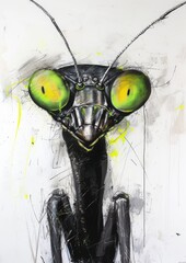 a head of a mantis 