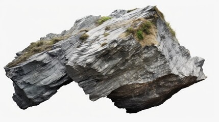 A large rock with green grass on top. Suitable for nature and outdoor themes