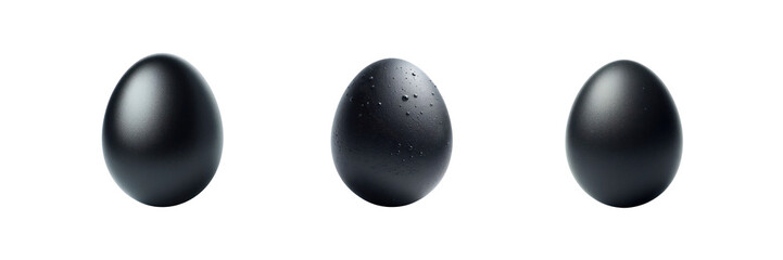 Set of black egg, illustration, isolated over on transparent white background