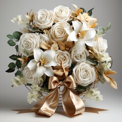 Small White Gypsophila Flowers for Women's Day, Mother's Day, Valentine's Day, and Weddings Top View Flat Lay