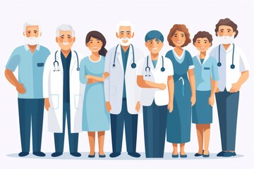 Group of doctors and nurses in unity, suitable for healthcare concepts
