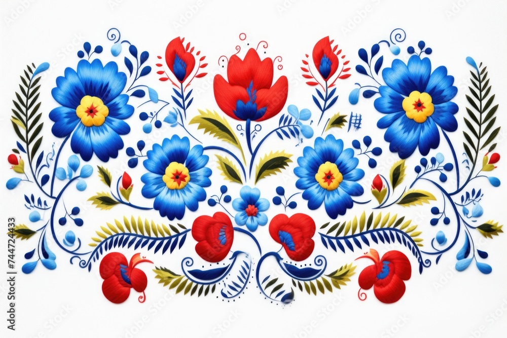 Poster vibrant floral pattern suitable for various design projects