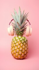 Creative expression pineapple wallpaper. Aesthetic modern background. 