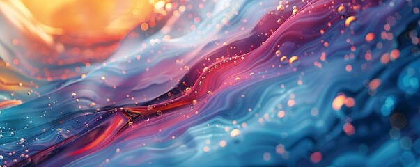 Abstract Colorful Liquid Wave Background - obrazy, fototapety, plakaty