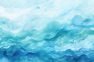 Fototapeta na wymiar A serene painting of a blue and white ocean. Ideal for home decor or office spaces